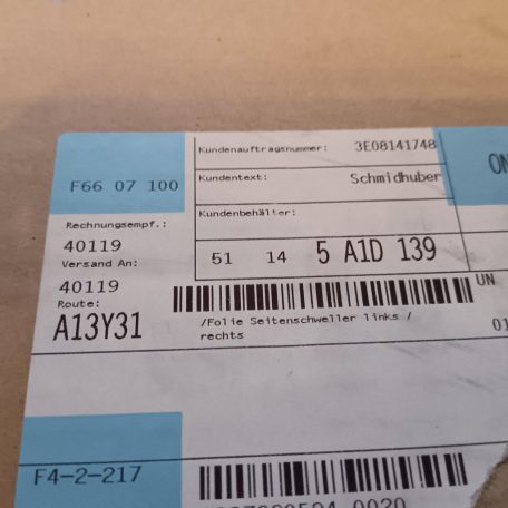 (GYÁRI ÚJ) BMW Küszöbmatrica szett 5-ös F90 M5+LCI / G30+LCI / G31+LCI