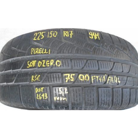 ÁR/DB! [GYÁRI BONTOTT] TÉLI GUMI - PIRELLI SOTTOZERO (RSC) DEFFEKTTŰRŐ - 225 / 50 R17 - 94H - DOT: 2613 ; 5,2mm 