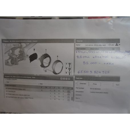 MINI Középső kijelző 8,8 Coll  /  F54 LCI , F55LCI , F56LCI, F57CI, F60LCI 