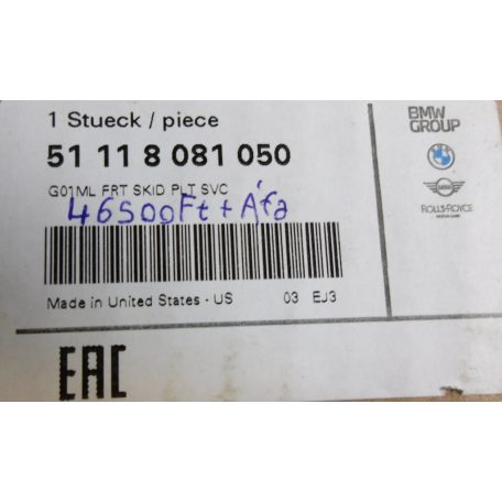 [GYÁRI ÚJ] BMW ELSŐ ALSÓ BURKOLAT | IX3 G08 / X3 G01 G08 / X4 G02 | 51 11 8081050