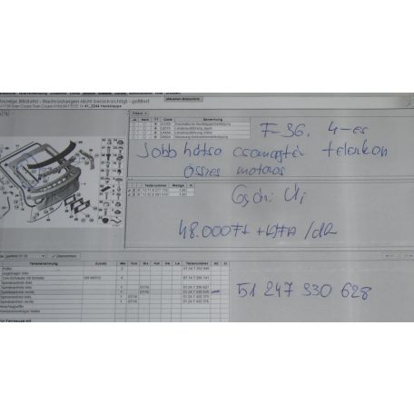 [GYÁRI ÚJ] BMW - CSOMAGTÉR TELESZKÓP; JOBB HÁTSÓ - ÖSSZES MOTOROS - 4-ES / F34 - 5124 7330628