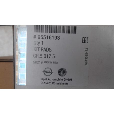 [GYÁRI ÚJ] OPEL TÖBB TIPUSHOZ  ELSŐ FÉKTÁRCSA BETÉTTEL 95527031