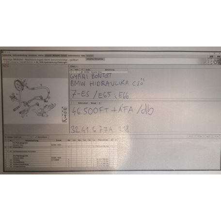 [GYÁRI BONTOTT] BMW - HIDRAULIKA CSŐ - 7-ES / E65 ; E66 - 32416774218