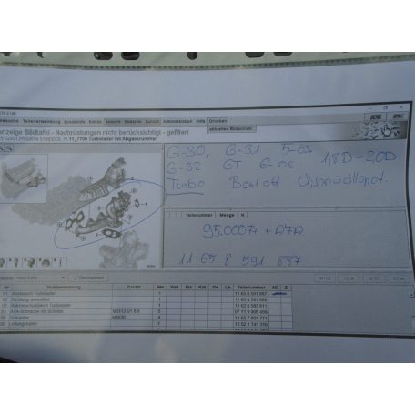 BMW Turbó [Újszerű] 5-ös sorozat / G30 , G31 / 6-os sorozat, G32 GT 1,8D - 2,0D 