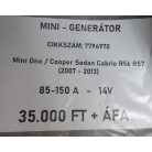 [GYÁRI BONTOTT] MINI - GENERÁTOR -  85-150A  -  14V  -  MINI ONE / COOPER SEDAN CABRIO - R56 ; R57 (2007 - 2013) CIKKSZÁM: 7794970