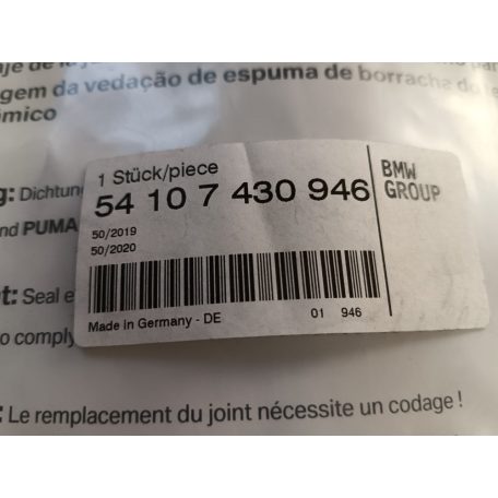 (GYÁRI ÚJ) BMW Tömítés 3-as E91+LCI / F31+LCI / F34 GT+LCI / 5-ös E61+LCI / F07 GT+LCI / F11+LCI / G31 / 6-os G32 GT / 7-es G12 / X1 E84 / X3 E83+LCI / X3 F25 / X5 E53 / E70 / F156 / M F85