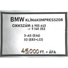 [GYÁRI BONTOTT] BMW - KLÍMAKOMPRESSZOR - 3-AS - (E46); X3 - (E83+LCI) - CIKKSZÁM: 9145353 -