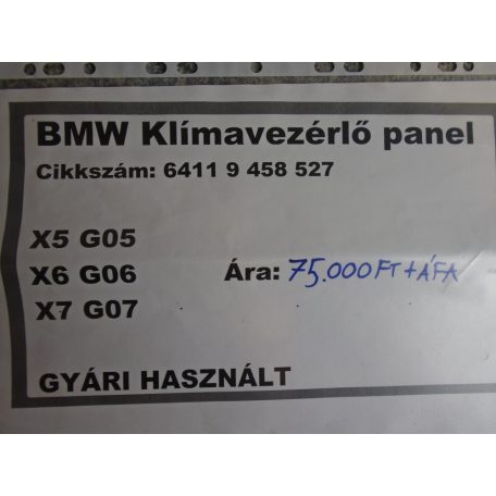 GYÁRI Használt BMW - Klímavezérlő panel, X5 G05, X6 G06, X7 G07.