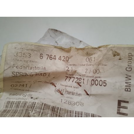 (GYÁRI ÚJ) BMW Rugóalátét 1-es E81 / E82 / E87+LCI / E88 / 3-as E90+LCI / E91+LCI / E92+LCI / E93+LCI / X1 E84