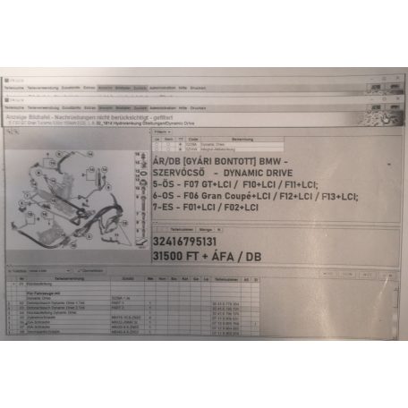 ÁR/DB [GYÁRI BONTOTT] BMW - SZERVÓCSŐ - DYNAMIC DRIVE	5-ÖS - F07 GT+LCI /  F10+LCI / F11+LCI; 6-OS - F06 Gran Coupé+LCI / F12+LCI / F13+LCI; 7-ES - F01+LCI / F02+LCI -|3241	6795131|