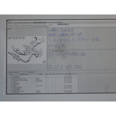 [GYÁRI BONTOTT] BMW - HIDRAULIKA CSŐ - 3-AS -/E90 LCI/E91 LCI/E92/; X1 -/E84/ -| 6783774 |