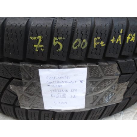 (ÁR/DB)[GYÁRI BONTOTT] CONTINENTAL CONTIWINTERCONTACT TS830P | 195/55R16 87H | 4515 | 5.4MM