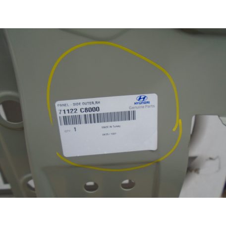 [GYÁRI ÚJ] HYUNDAI - I20  Sárvédő elem (Vágott!) - JOBB oldali - "A"+"B" Oszlop 