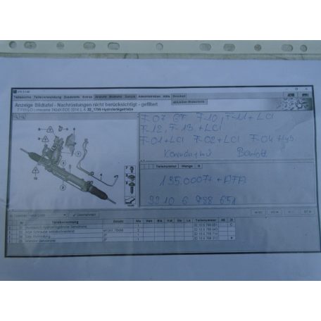 [GYÁRI BONTOTT] BMW - Kormánymű - F07 GT , F10, F11+LCI, F12, F13+LCI, F01+LCI, F02+LCI, F04 HYB