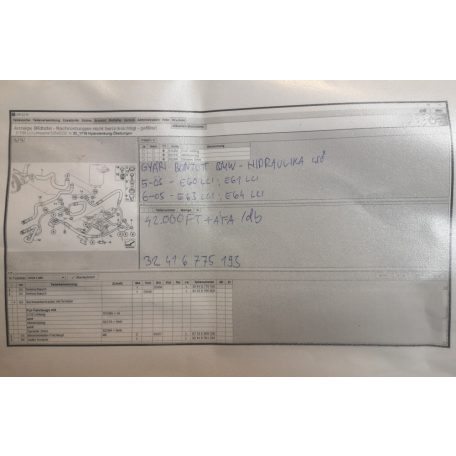 [GYÁRI BONTOTT] BMW - HIDRAULIKA CSŐ - 5-ÖS - /E60 LCI/E61 LCI/; 6-OS -/E63 LCI/E64 LCI/ -| 6775193 |