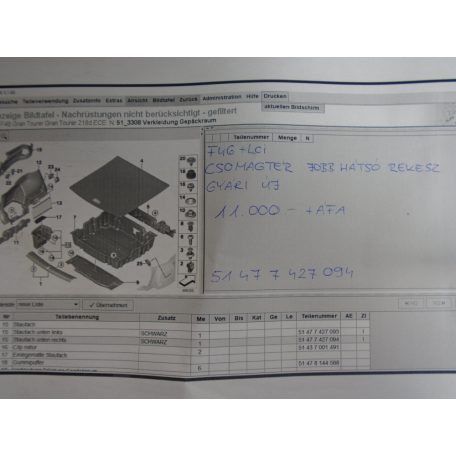 BMW /F46 + LCI Csomagtér jobb hátsó rekesz /Gyári új/