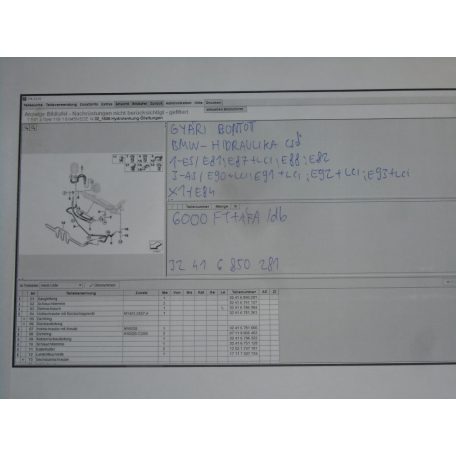 [GYÁRI BONTOTT] BMW - HIDRAULIKA CSŐ - 1-ES - /E81/E82/E87+LCI/E88/; 3-AS -/E90+LCI/E91+LCI/E92+LCI/E93+LCI/; X1 -/E84/ -| 6850281 |