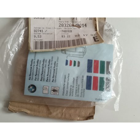 (GYÁRI ÚJ) BMW Öntapadós matrica "key memory" 1-es sorozat E82 / E87 / 5-ös sorozat E60 LCI / E61 LCI / 6-os sorozat E63 LCI / E64 LCI