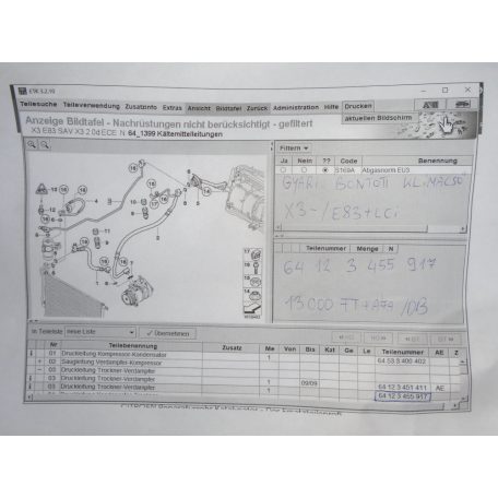 ÁR/DB [GYÁRI BONTOTT] BMW - KLÍMACSŐ - X3-AS -/E83+LCI/- |CSZ.: 3455917|