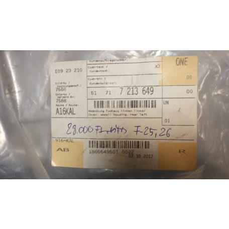 (GYÁRI ÚJ) BMW F25/F26 X3/X4 BAL HÁTSÓ DOBBETÉT 7213649