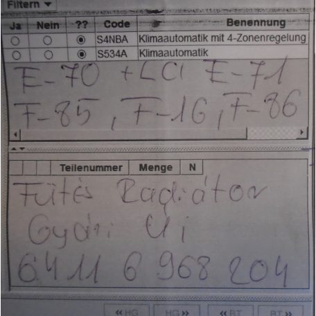 [GYÁRI ÚJ] BMW - FŰTÉS RADIÁTOR - X5 , X6 / E70 + LCI ; E71 ; F85 , F15 , E72 HYBRID F16 , M F86 