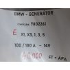   [GYÁRI BONTOTT] BMW - GENERÁTOR - 100/180 A - 14V - "E" KASZTNI TÍPUS: X1 ; X3 ; 1-ES ; 3-AS ; 5-ÖS - CIKKSZÁM: 7802261