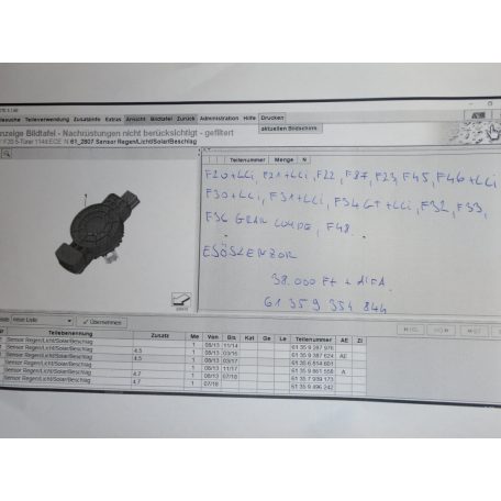 [GYÁRI ÚJ] BMW -  Esőszenzor 1, 2, M2 , 3 , 4, X1