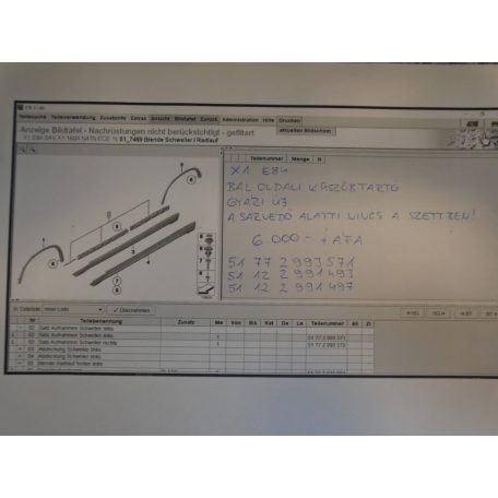 BMW E84 Bal oldali küszöbtartó /Gyári új/