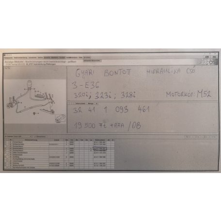 [GYÁRI BONTOTT] BMW - HIDRAULIKA CSŐ - 3-AS - E36 - |1093461|
