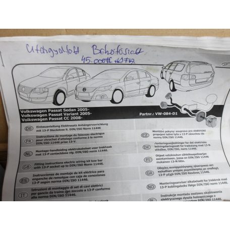 [UTÁNGYÁRTOTT ÚJ] VOLKSWAGEN PASSAT VONÓHOROG BEKÖTŐSZETT | PASSAT SEDAN, VARIANT, CC (2005-)