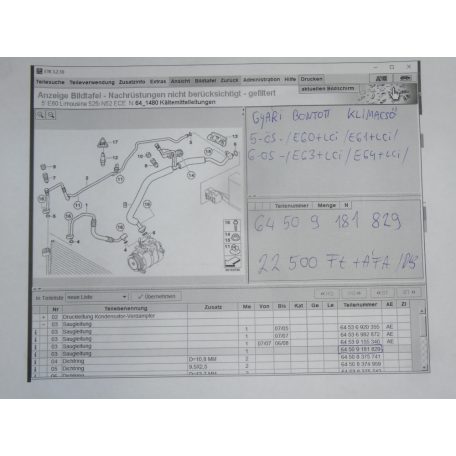 ÁR/DB [GYÁRI BONTOTT] BMW - KLÍMACSŐ - 5-ÖS E60 +LCI/ E61 +LCI; 6-OS E63 +LCI/ E64 +LCI - |CSZ.: 9181829|
