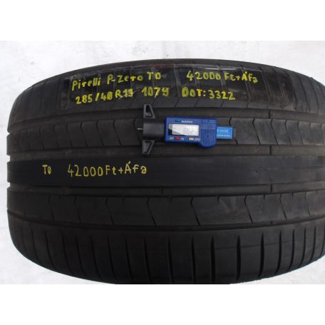 (2db | ÁR/DB)[GYÁRI HASZNÁLT] PIRELLI - P ZERO T0 (TESLA MODEL S gyári) | 285/40R19 107Y DOT: 3322 | 6.02MM