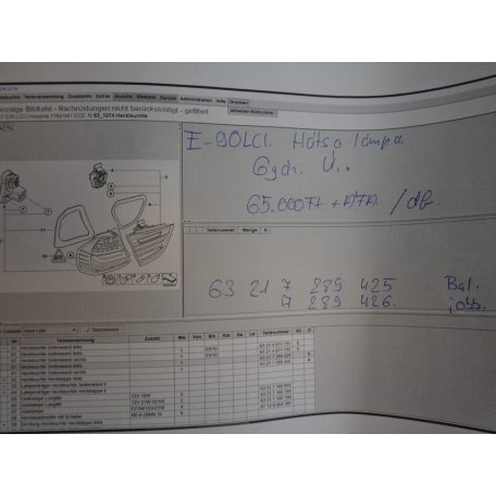 [GYÁRI ÚJ] BMW - Hátsó lámpa - 3-as / E90 LCI - BAL oldali (ár/db!)