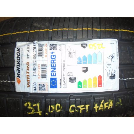 [GYÁRI ÚJ] KIS TEHER GUMI - HANKOOK - VANTRA ST AS2 - 215/60R17C - 109/107H 8PR - DOT: 0522