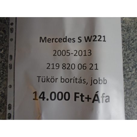 Mercedes-Benz Tükör borítás, Jobb oldali / S osztály W221 