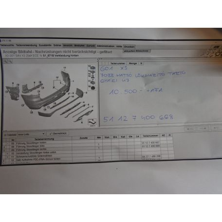 BMW G01 X3 Jobb hátsó lökhárító tartó /Gyári új/