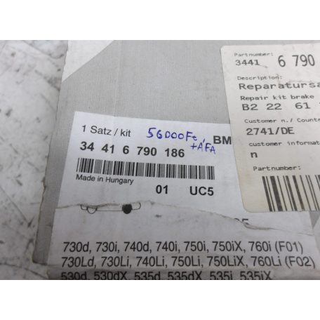 [GYÁRI ÚJ] BMW FÉKBETÉT KÉSZLET | 5-ÖS / 7-ES | 34 41 6790186