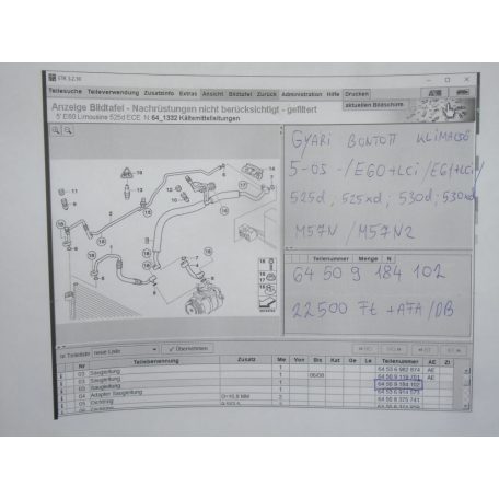 ÁR/DB [GYÁRI BONTOTT] BMW - KLÍMACSŐ - 5-ÖS E60 +LCI/ E61 +LCI - |CSZ.: 9184102|