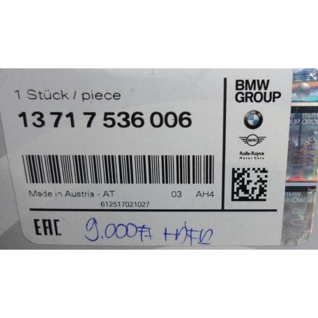 [GYÁRI ÚJ] BMW - LÉGSZŰRŐ , LEVEGŐ SZŰRŐ FILTER - 1-ES ; 3-AS ; X1 / E81 ; E87+LCI; E88; E82; E90+LCI; E91+LCI; E92+LCI; E93+LCI; E84  - 7536006