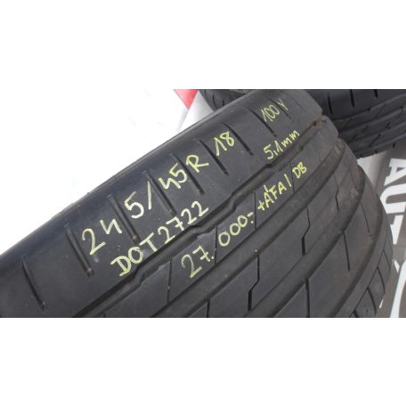 ÁR/DB GYÁRI BONTOTT HANKOOK 245/45R18 100Y NYÁRI GUMI DOT2722 5.1mm 