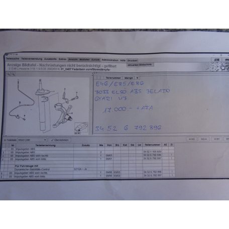 BMW /E46 / E85 /E86 Jobb első ABS jeladó /Gyári új/