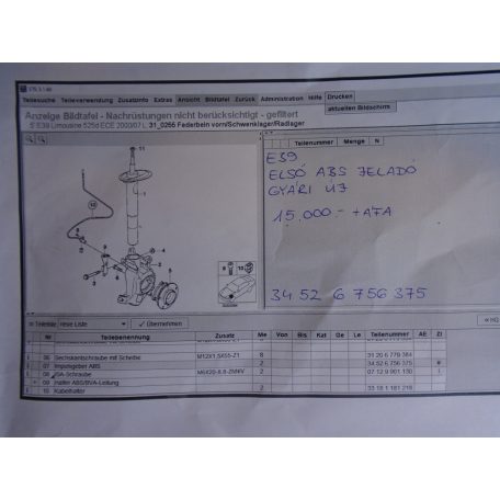 [GYÁRI ÚJ] BMW 5-ös sorozat / E39 Első ABS Jeladó
