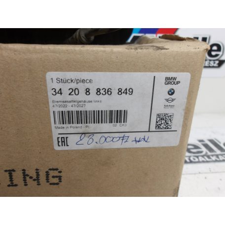 (ÁR/DB)[GYÁRI BONTOTT] BMW BAL ÉS JOBB OLDALI FÉKNYEREG | 3-AS G20; G21 / 4-ES G22 ; G23; G26 | 34 20 8836849 / 34 20 8836850