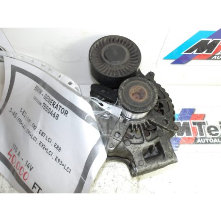 [GYÁRI BONTOTT] BMW - GENERÁTOR - 170 A - 14V - 1-ES ; 3-AS / E81 ; E82 ; E87 LCI ; E88 ; E90 +LCI ; E91 +LCI ; E92 + LCI ; E93 +LCI  CIKKSZÁM: 7550468