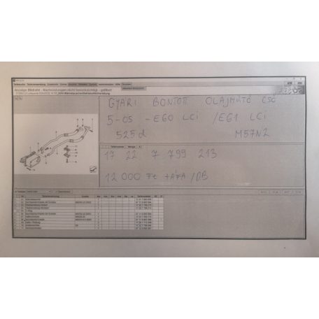 ÁR/DB [GYÁRI BONTOTT] BMW - OLAJHŰTŐCSŐ - 5-ÖS / E60 LCI ; E61 LCI - 525d ; M57N2 - 17 22 7799213