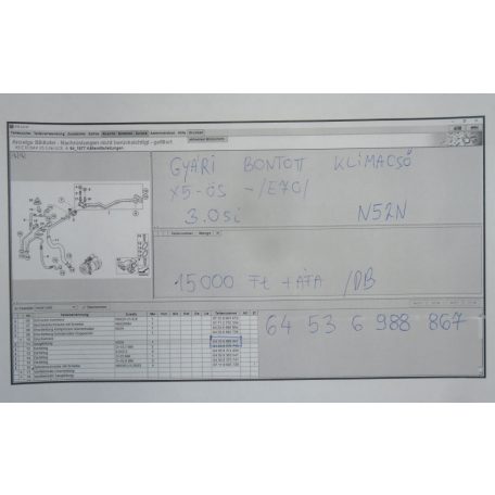 ÁR/DB [GYÁRI BONTOTT] BMW - KLÍMACSŐ - X5-ÖS -/E70/ - |CSZ.: 6988867|