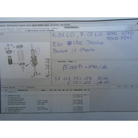 [Bontott, jó állapotú] BMW - Első VDC Teleszkóp /(7-es sorozat)  F01 LCI , F02 LCI, 30XD , 40XD , 50XD , 50XI (Ár/db) 