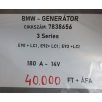   [GYÁRI BONTOTT] BMW - GENERÁTOR - 180 A - 14V - 3-AS / E90+LCI , E92+LCI , E93+LCI - CIKKSZÁM: 7838656