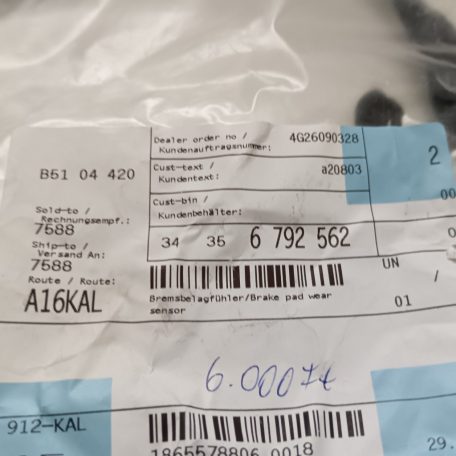 (GYÁRI ÚJ) BMW Fékkopás jelző X1 E84